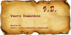 Vavro Domonkos névjegykártya